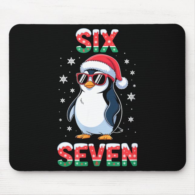 Cute Six Seven 67 Penguin Kids Christmas Holiday  Mouse Pad (Front)