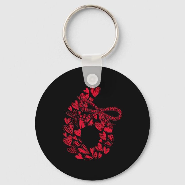 Cute Six Seven Love 67 Hearts Couple Number 6 Comf Keychain (Front)