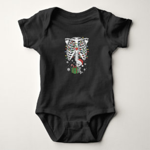 Cute Skeleton Baby Xmas Maternity Mom Pregnancy Bodysuit