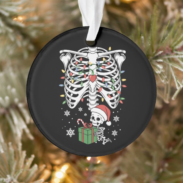 Cute Skeleton Baby Xmas Maternity Mom Pregnancy  Ornament (Tree)