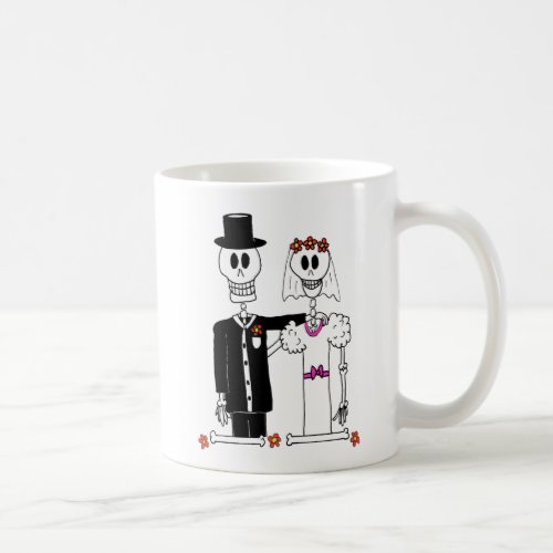 Cute Skeleton Bride and Groom in Wedding Photo  Coffee Mug