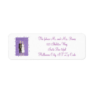Cute Skeleton Couple Halloween Wedding Address Label