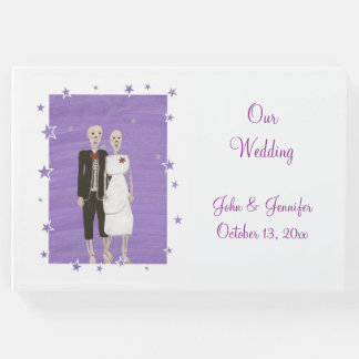 Cute Skeleton Couple Halloween Wedding Guestbook