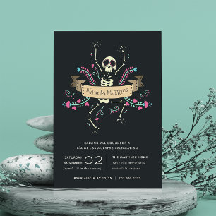 Cute Skeleton Día de los Muertos Celebration Invitation