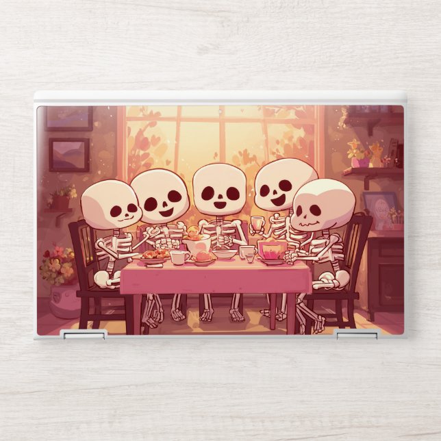Cute Skeleton Dinner Party - Laptop Skin (Front)
