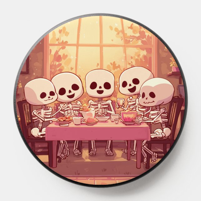 Cute Skeleton Dinner Party - PopSocket (Popsocket)