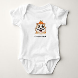 Cute Skeleton Face Paint Hamster Halloween Colored Baby Bodysuit
