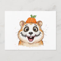 Cute Skeleton Face Paint Hamster Halloween Colored