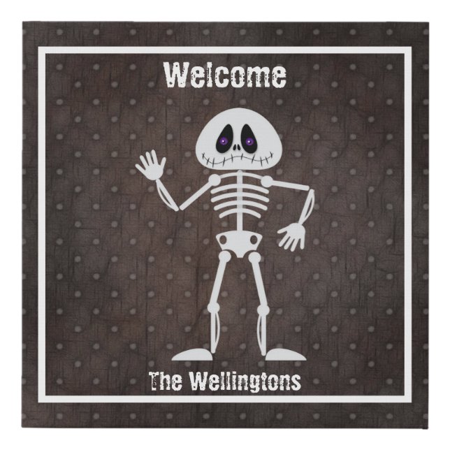 Cute Skeleton Halloween Decor  Faux Canvas Print (Front)