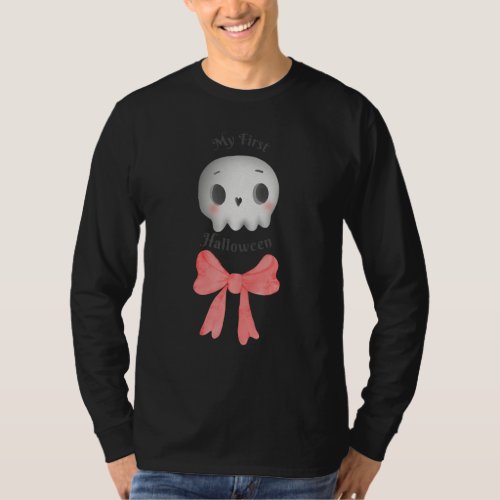 Cute Skeleton Kids First Halloween T_Shirt