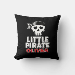 Cute Skeleton Little Pirate Personalized Throw Pillow