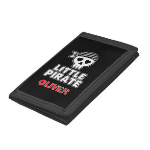 Cute Skeleton Little Pirate Personalized Tri-fold Wallet