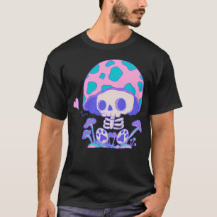 Cute Skeleton Mushroom - Spooky Fungi Fantasy Art T-Shirt