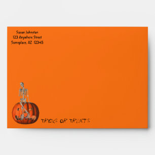 Cute Skeleton Pumpkin Halloween Envelope