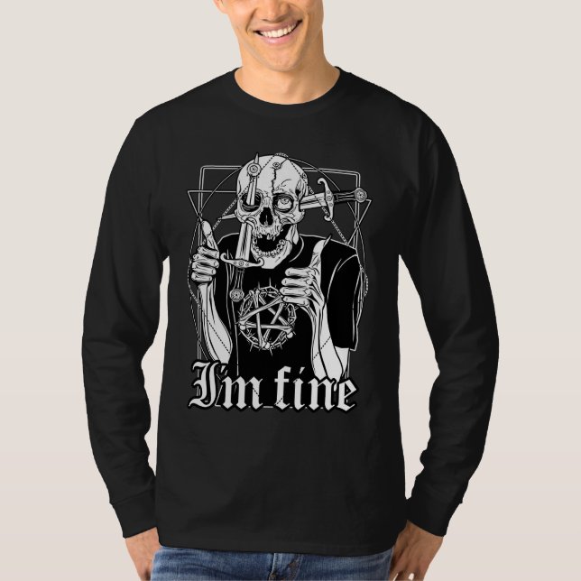 Cute Skeleton The Fool Tarot Card Men Women T-Shirt (Front)