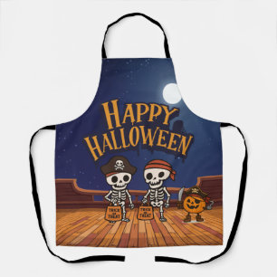 cute, skeletons and pumpkin Halloween Apron