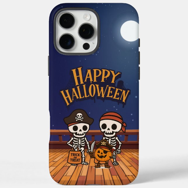 cute, skeletons and pumpkin Halloween  Case-Mate iPhone Case (Back)