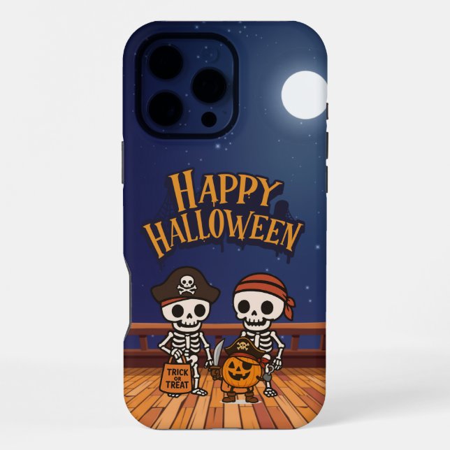 cute, skeletons and pumpkin Halloween  iPhone Case (Back)