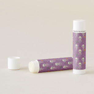 Cute Skeletons Halloween Pattern Purple Lip Balm