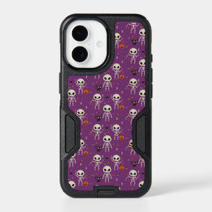 Cute Skeletons Halloween Pattern Purple iPhone 17 Case