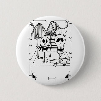 Cute Skeletons on Roller Coaster Ride  Button