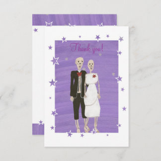 Cute Skeletons Thank you cards, Halloween Wedding