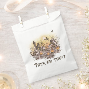 Cute Skeletons Trick or Treat Halloween Favor Bag
