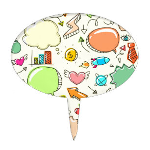 Cute sketch child graphic funny cake topper