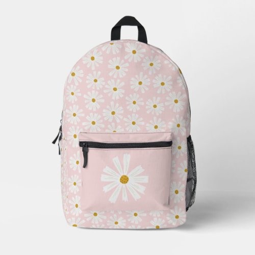 Cute Sketch Daisy Pattern Printed Backpack