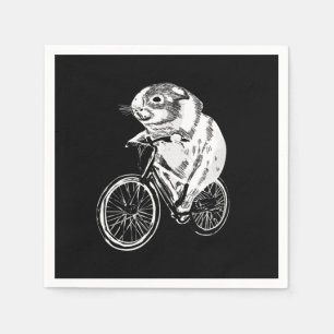 Cute Sketch Guinea Pig Bicycle Cute Pet Lover Napkins