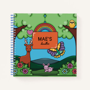 Cute Sketchbook Doodles Personalized Notebook