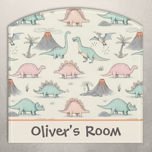 Cute Sketchy Dinosaurs at Jurassic Land Door Sign (Creator Uploaded)