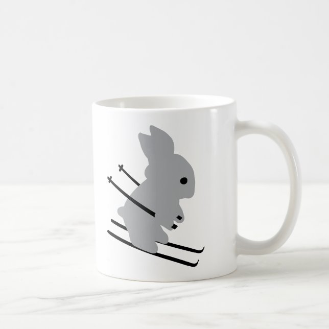 cute ski bunny  snow skiing coffee mug (Right)