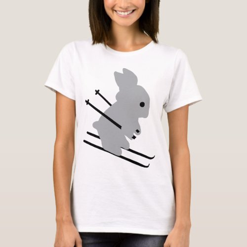 cute ski bunny  snow skiing T_Shirt