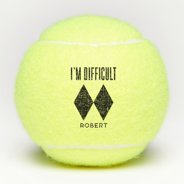 Cute Ski Love Keepsake Personalized Tennis Balls (Front)