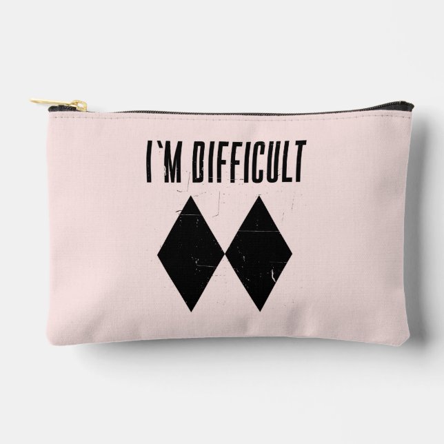 Cute Skiing Gag Double Black Diamond Novelty Accessory Pouch (Front)