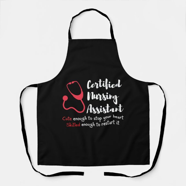Cute Skilled CNA Certified Nursing Assistant Mama  Apron (Front)