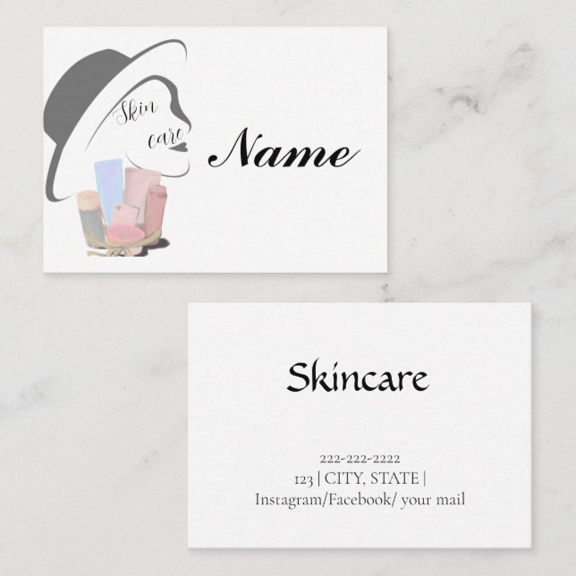 cute skincare business card (Front/Back)
