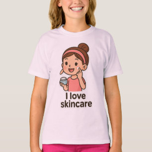 Cute Skincare Girl Sticker – Self-Care Cartoon T-Shirt