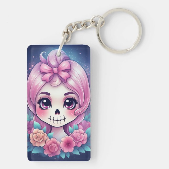 Cute Skull Acrylic Keychain (Back)