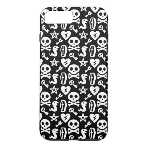 Cute Skull And Crossbone Halloween Pattern iPhone 8 Plus7 Plus Case