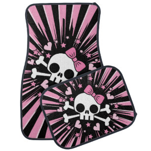 Cute Skull and Crossbones Car Floor Mat