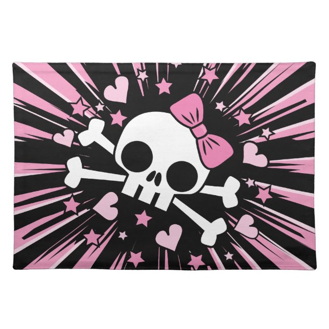 Cute Skull and Crossbones Cloth Placemat (Front)