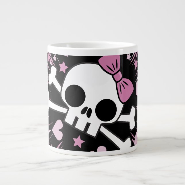 Cute Skull and Crossbones Large Coffee Mug (Front)