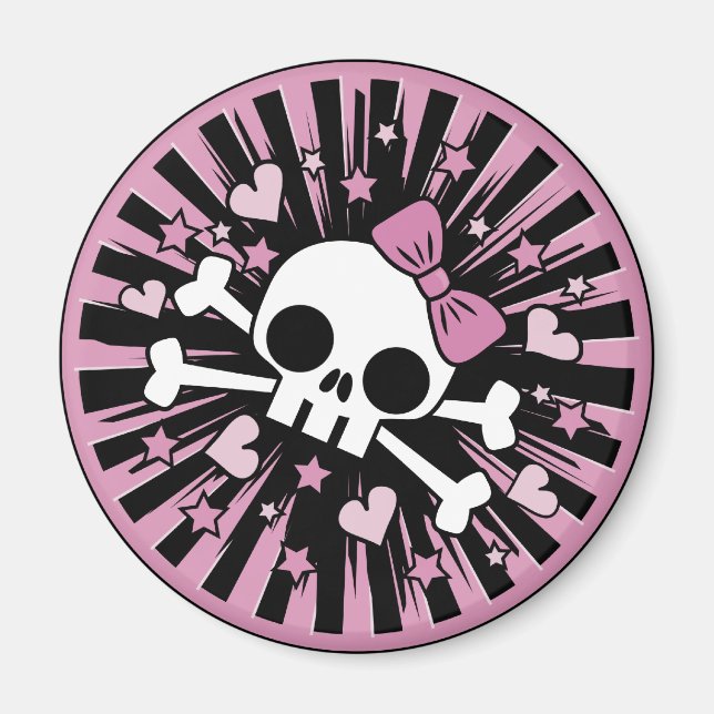 Cute Skull and Crossbones Magnet (Front)