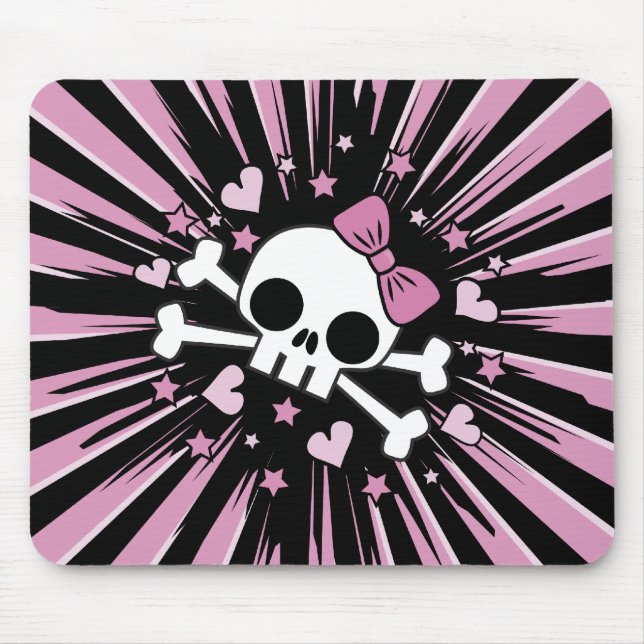 Cute Skull and Crossbones Mouse Pad (Front)