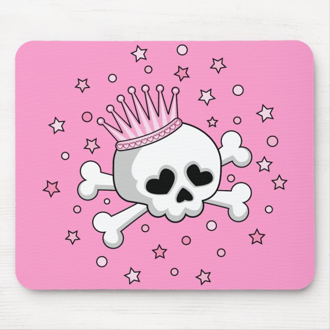 Cute Skull and Crossbones Mouse Pad (Front)