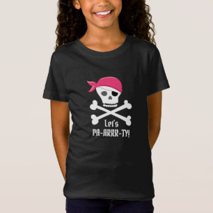 Cute Skull and Crossbones Pirate Let's Party T-Shirt
