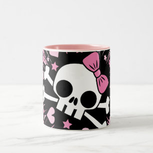 Cute Skull and Crossbones Two-Tone Coffee Mug