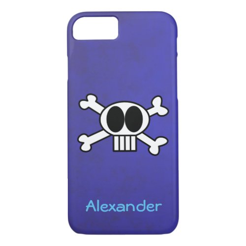 Cute Skull and Crossbones with Big Black Eyes iPhone 87 Case